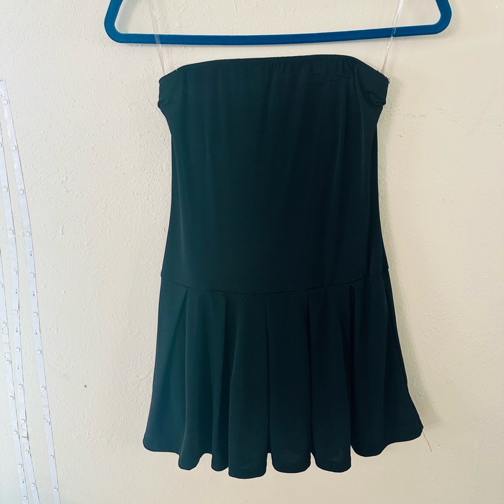 Charlotte Russe Black Strapless Flared Dress